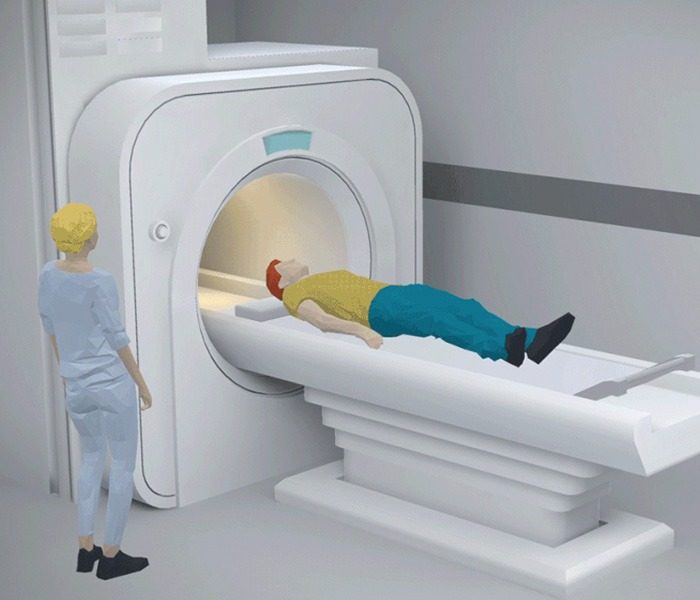 3D Darstellung einer Radar gesteuerten Computerthomographie zur Simulation eines Prozesses im Gesundheitswesen in Echtzeit-3D